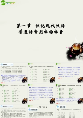 高考语文 普通话常用字的字音复习课件 新人教版 课件