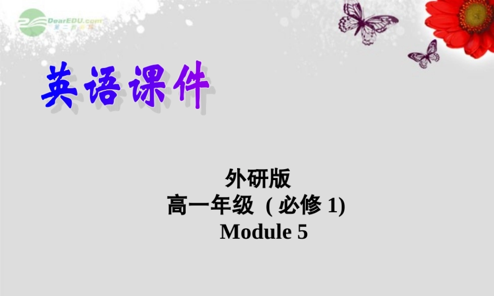 高中英语 Module 5 A Lesson in a Lab Cultural corner精品课件 外研版必修1 课件