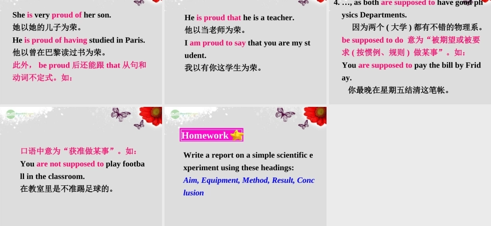 高中英语 Module 5 A Lesson in a Lab Cultural corner精品课件 外研版必修1 课件