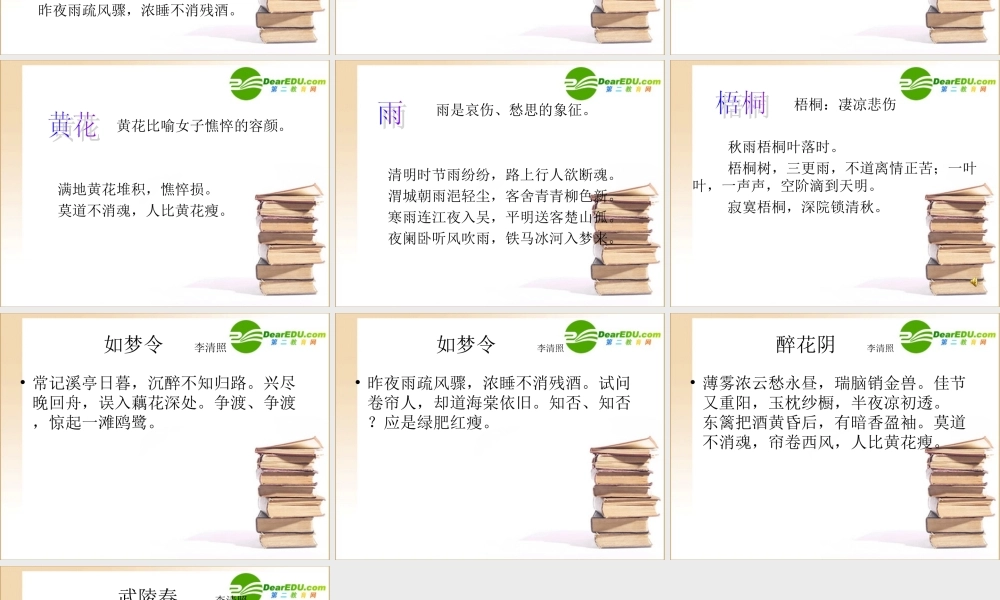 高中语文：25(声声慢)课件(8)(语文版必修3) 课件