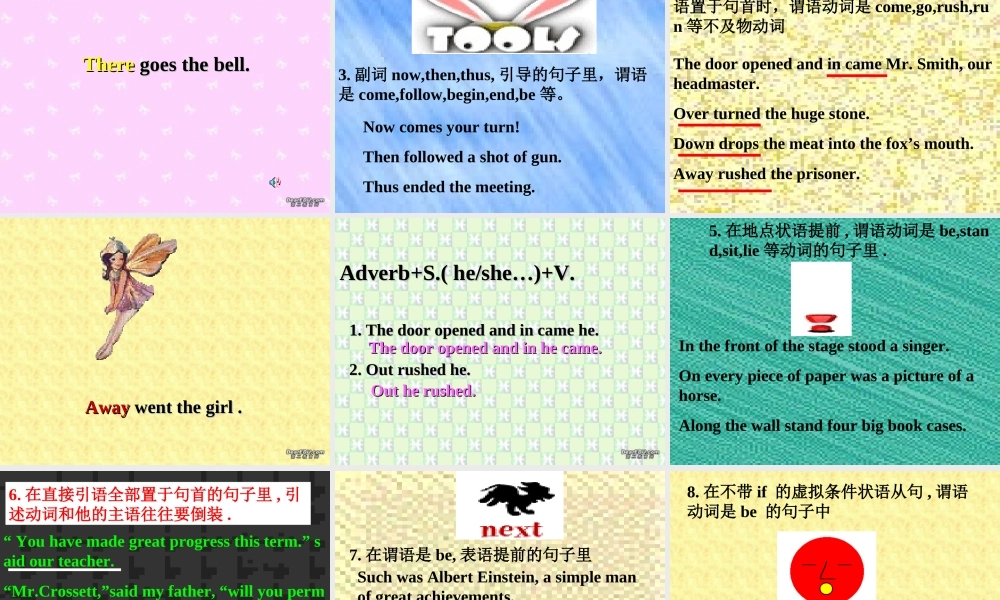 高二英语Unit9 Grammar-inversion 新课标 人教版 课件