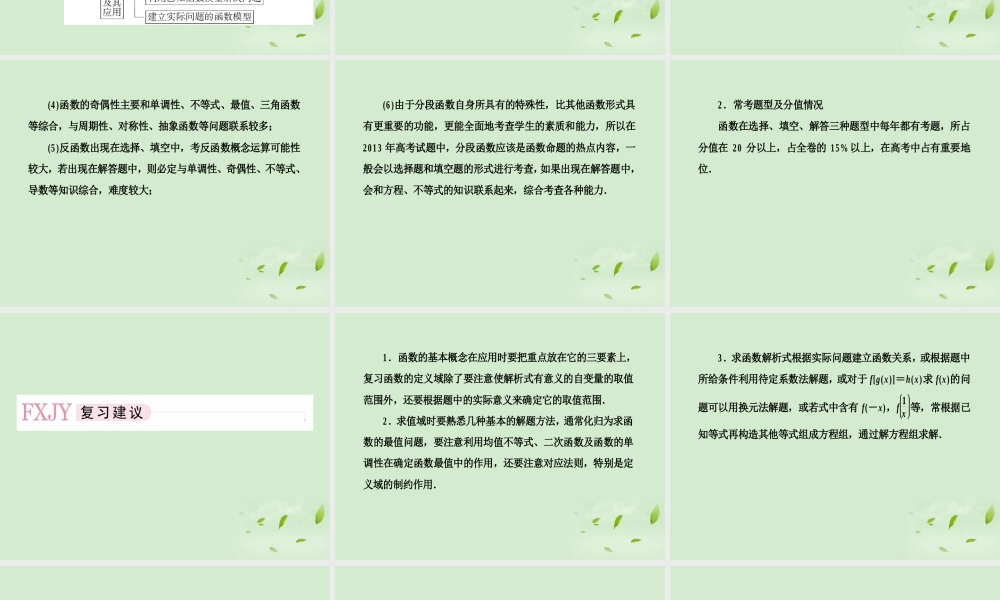 高考数学总复习 2-1函数及其表示 课件 北师大版 课件