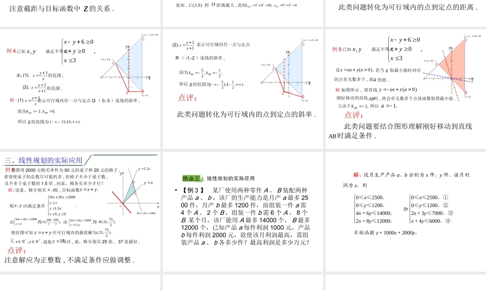 简单的线性规划问题高考复习课件