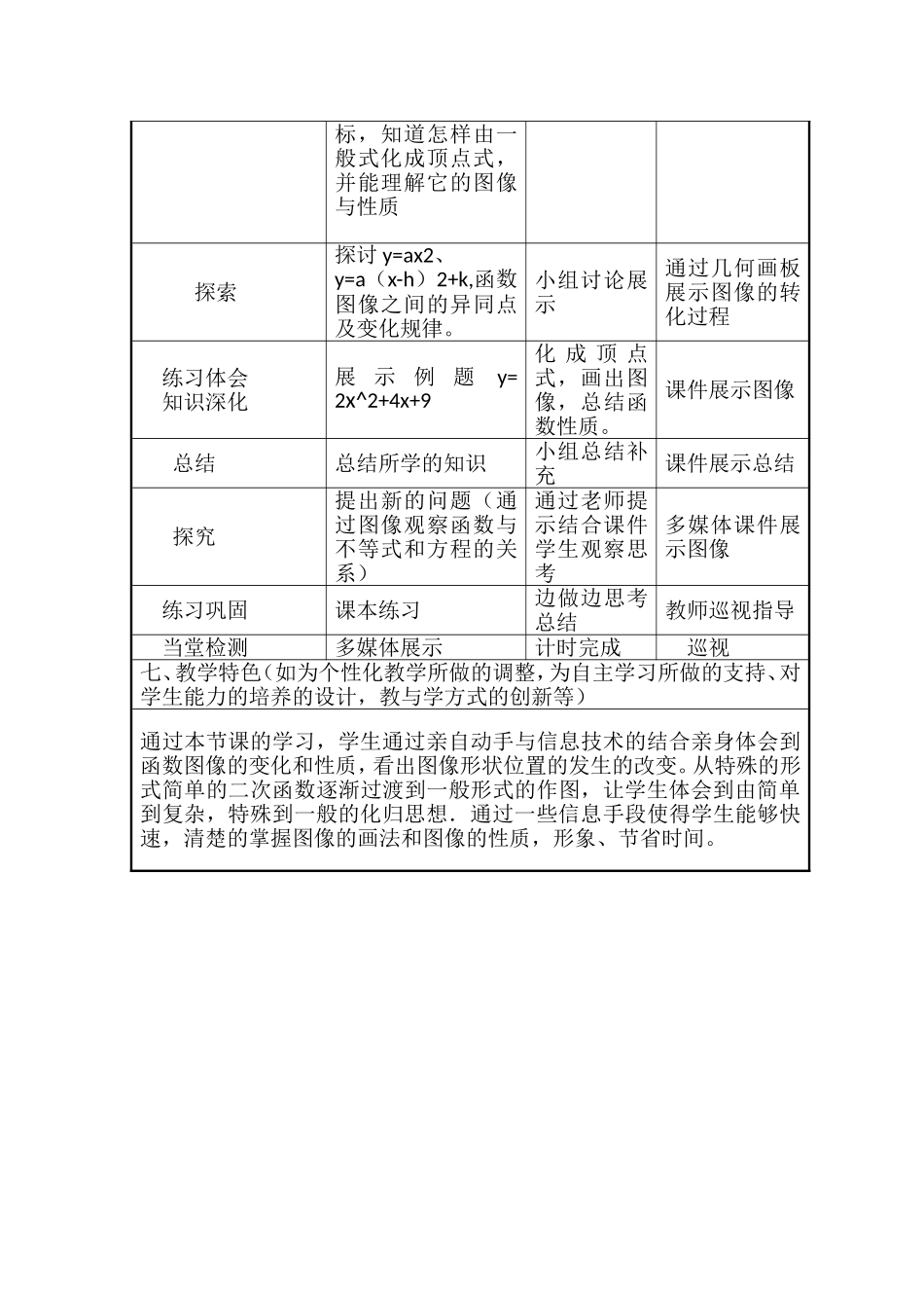 二次函数的图象与性质信息化教学设计_第3页