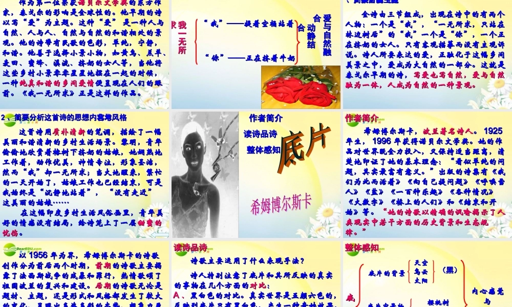 高中语文 第二单元之(外国诗歌四首)课件 粤教版必修2 课件