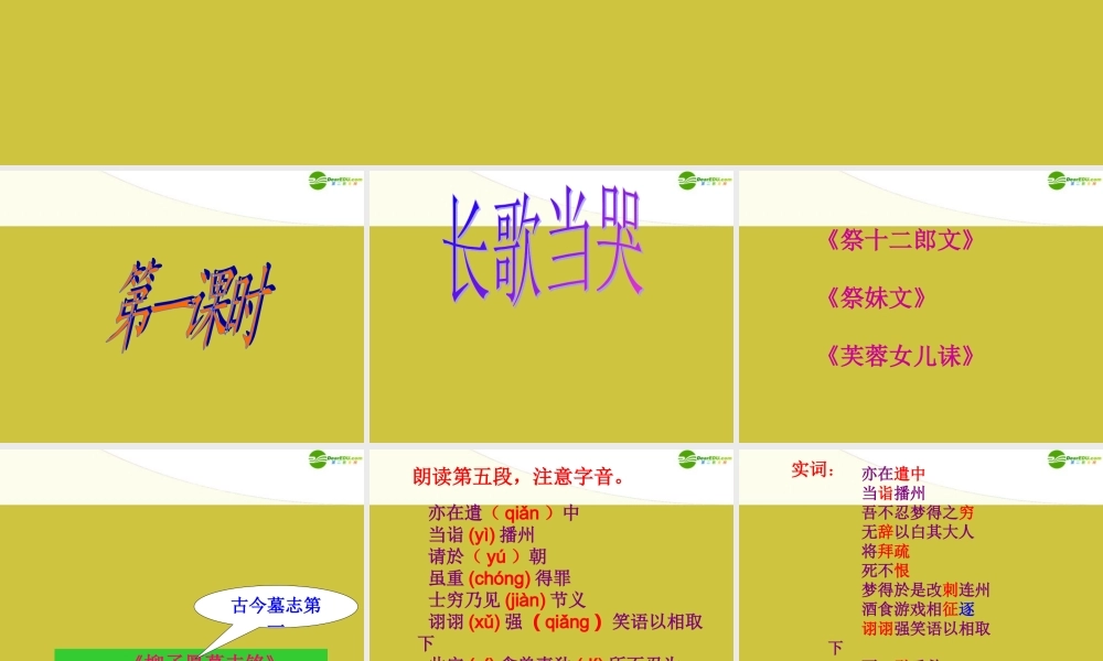 高中语文(柳子厚墓志铭 )教学课件 苏教版 课件