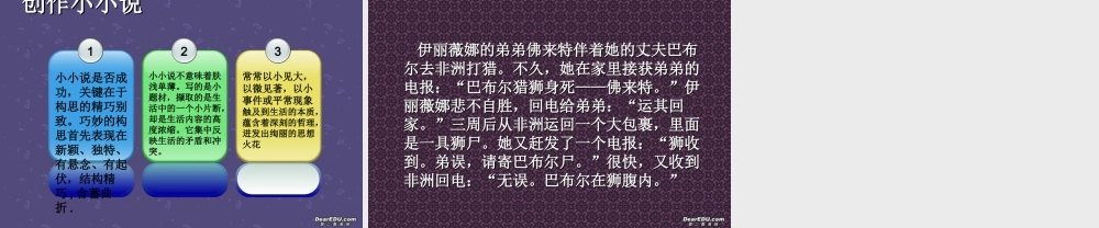 高中语文小小说阅读和写作课件 人教版 课件