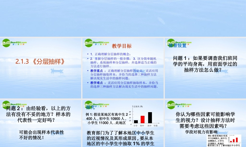 高中数学 213(分层抽样)课件 新人教A版必修3 课件