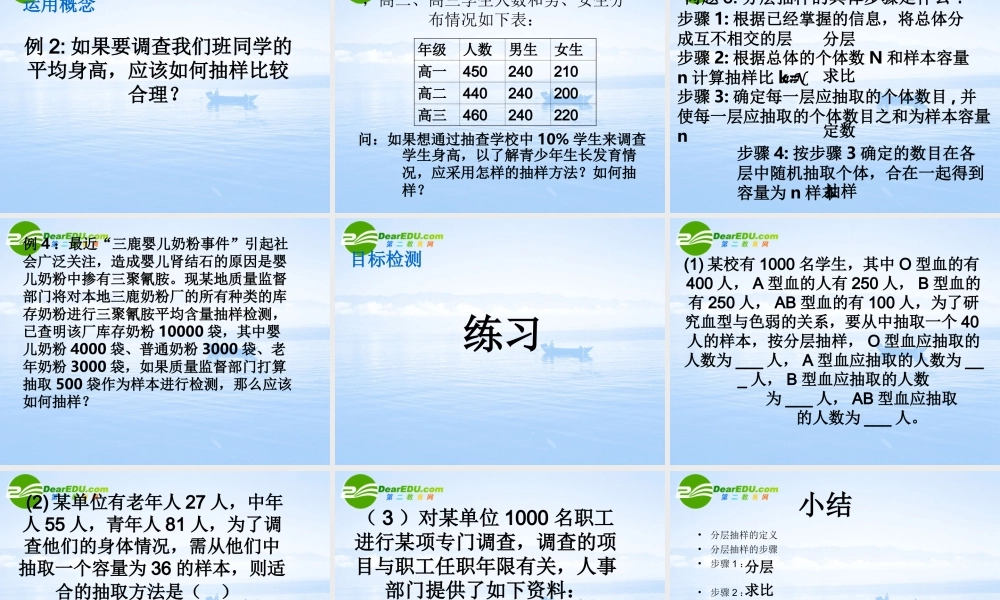 高中数学 213(分层抽样)课件 新人教A版必修3 课件