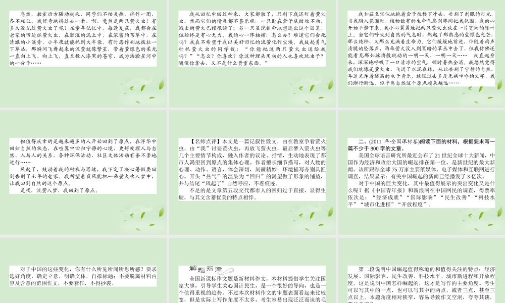 高考语文第一轮总复习 第五模块 5第一部分 考点精要课件