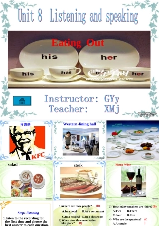 高一英语Unit8 Listening and speaking 课件