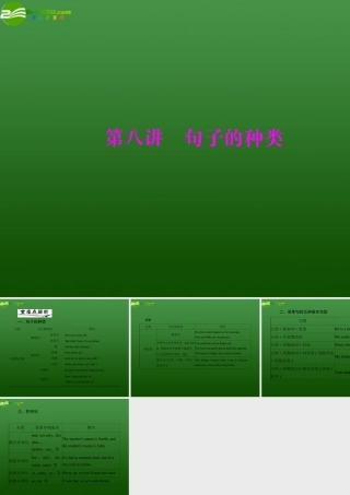 高考英语一轮复习 第八讲 句子的种类课件