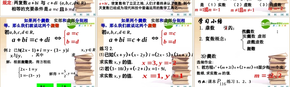 高中数学 复数的概念课件 新人教A版选修2-2 课件