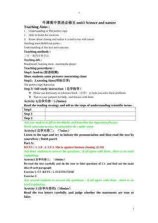unit3reading第一课时知识结构图