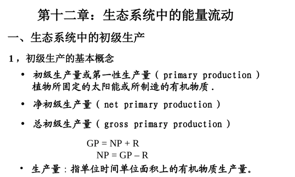 12生态系统中的能量流动
