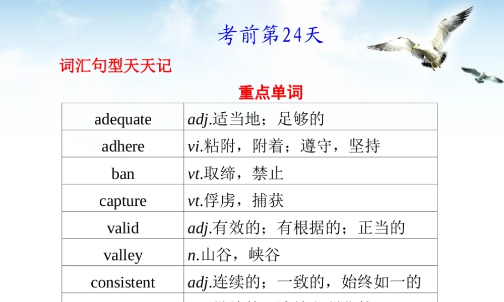 福建省高三英语总复习 考前第24天考前高分必读专题课件