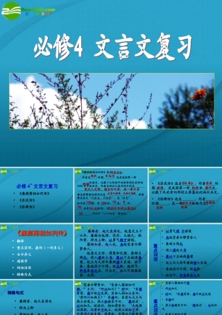 高考语文 文言文复习课件 新人教版必修4 课件