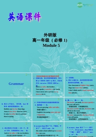 高中英语 Module 5 A Lesson in a Lab Grammar精品课件 外研版必修1 课件