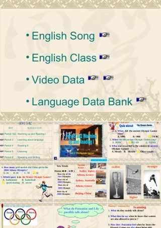 高中英语：unit2 the Olympic games-Warming up and reading课件(新人教版必修2) 课件