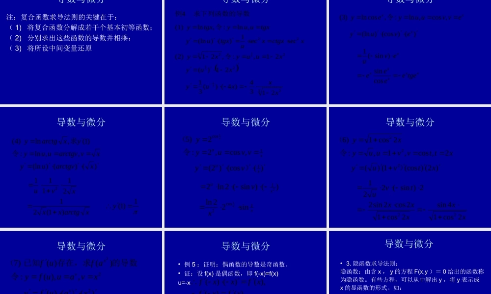 高中数学理科选修几种常见函数的导数课件2 课件