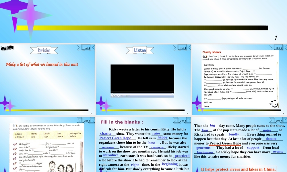 牛津版八年级英语Unit 4 A Charity Show--checkout [ty](ppt) 课件