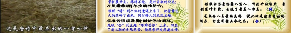 高考语文 唐杜甫律诗的鉴赏课件 新人教版 课件