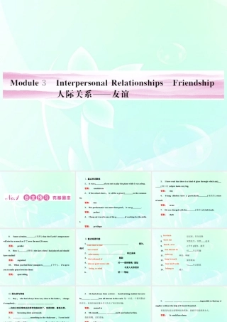 高考英语 Module 3　Interpersonal Relationships—Friendship课件 外研版选修6 课件