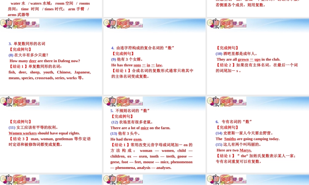 福建省高考英语一轮总复习 part2 第2讲 名词课件 新人教版 课件