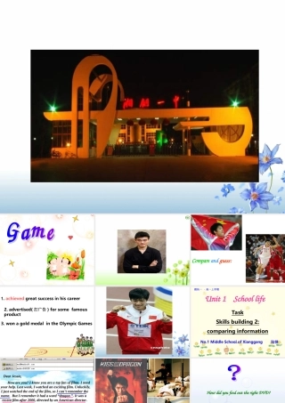 高中英语必修1 module1 unit1 school life task课件