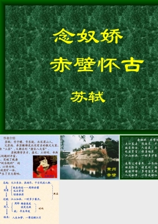 高中语文念奴娇 赤壁怀古课件7 苏教版 必修2 课件