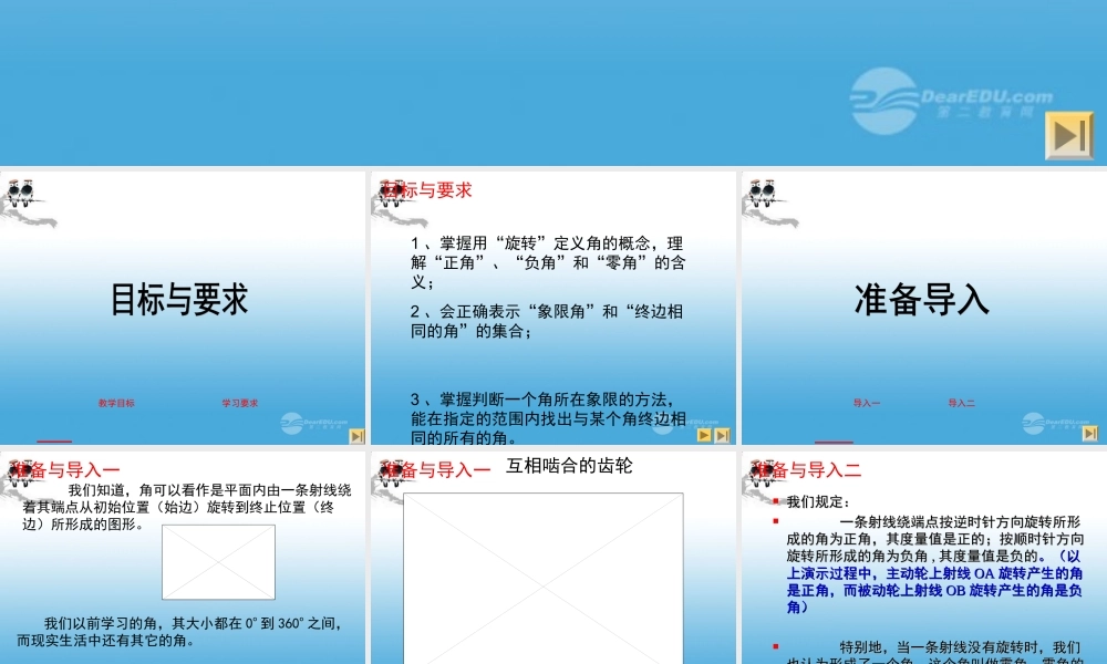 高一数学 511任意角及其度量课件