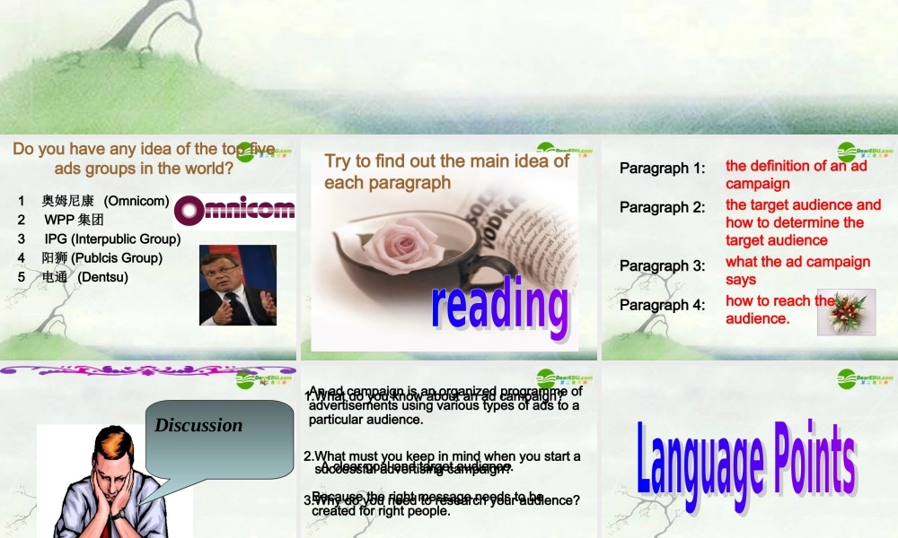 高中英语 Unit1 Advertising-project课件 牛津译林版必修4 课件