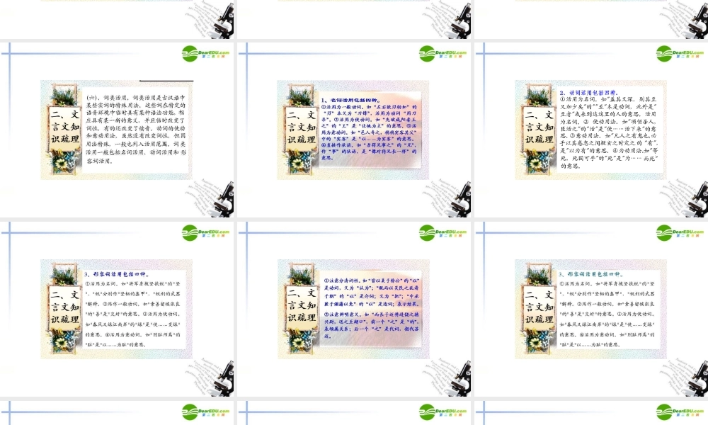 高考语文一轮复习 文言文知识梳理课件 新人教版 课件