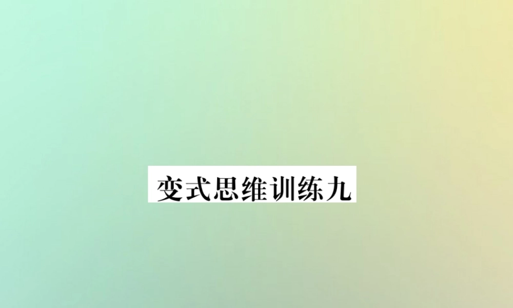 秋七年级数学上册 变式思维训练9习题课件 (新版)华东师大版 课件