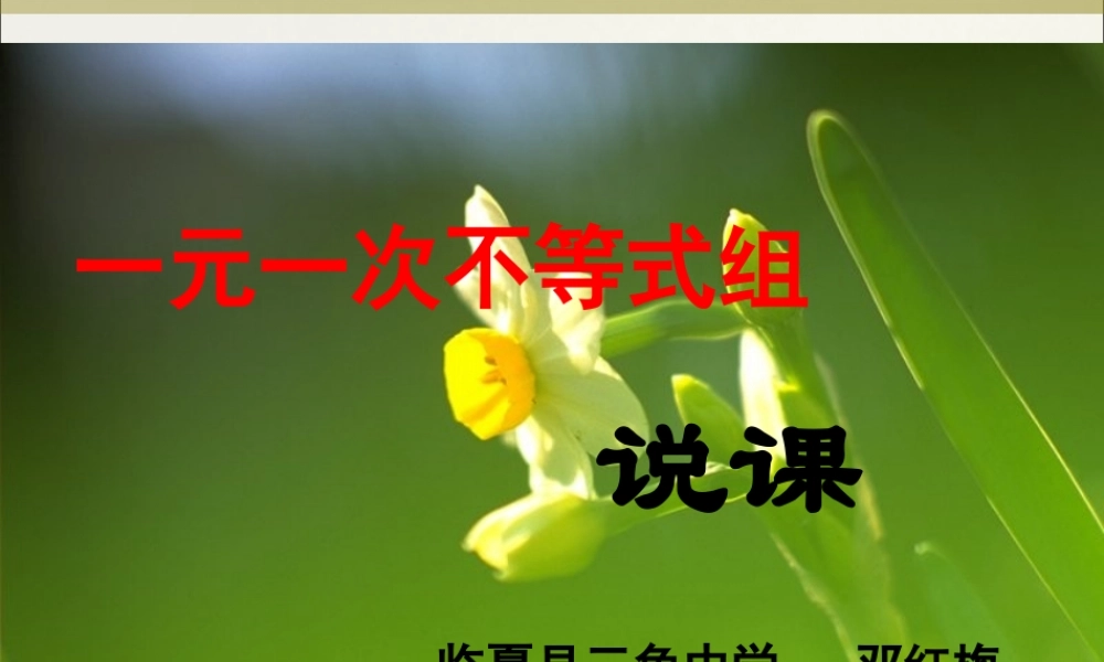 《一元一次不等式组》说课稿2013