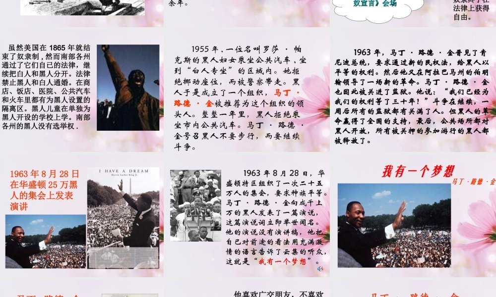 高中语文 我有一个梦想课件1 新人教版必修2 课件