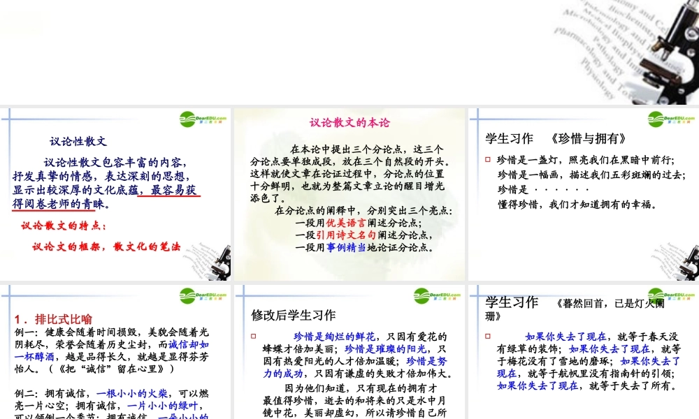 高考语文 作文复习巧用排比美化议论文课件 新人教版 课件