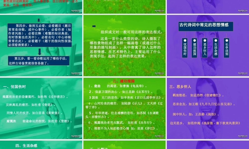 福建省高一语文诗歌鉴赏情与景资料 人教版 课件