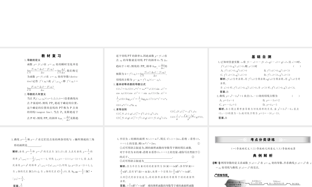 高考数学总复习 第16课时—变化率与导数、导数的计算课件