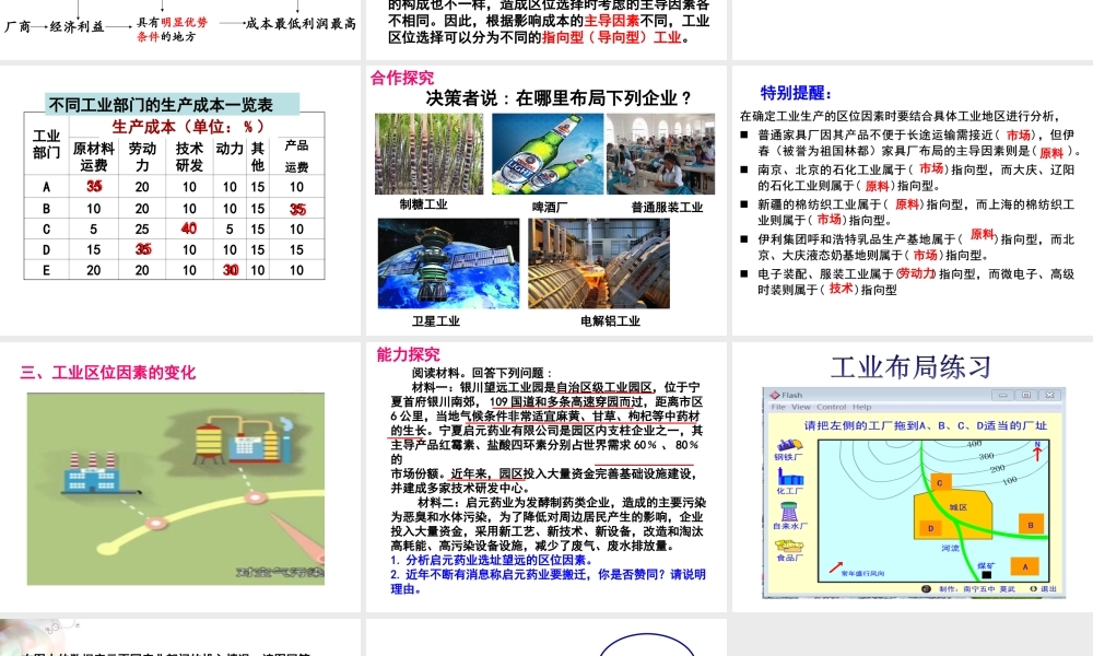 工业区位条件