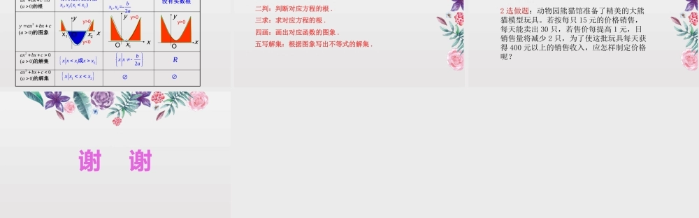 3.3一元二次不等式及其解法