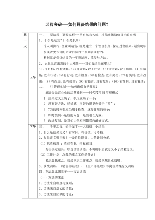 企业运营突破培训