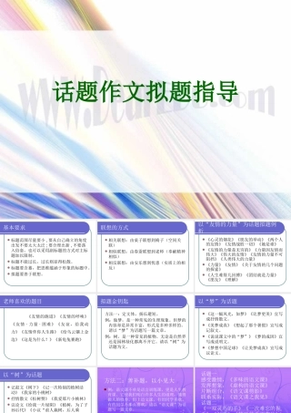 话题作文拟题指导 人教版 课件