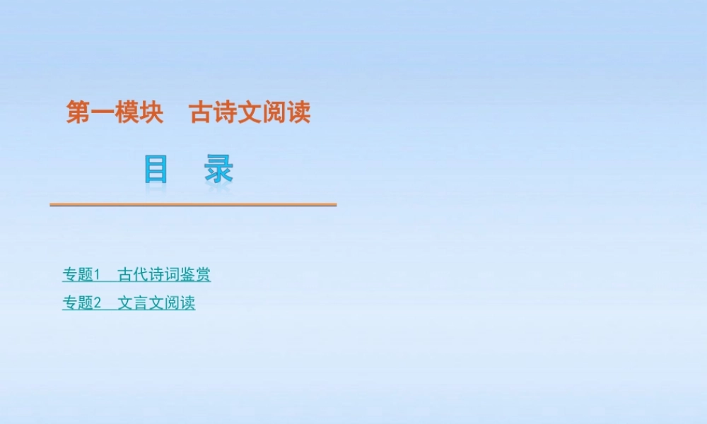 高中语文二轮三轮必备 第1模块 古诗文阅读复习课件 新课标 课件