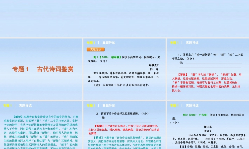 高中语文二轮三轮必备 第1模块 古诗文阅读复习课件 新课标 课件