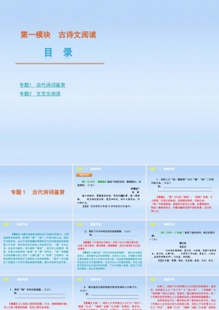 高中语文二轮三轮必备 第1模块 古诗文阅读复习课件 新课标 课件