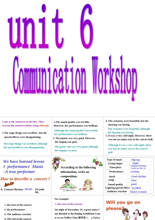 高中英语Unit 5 communication workshop课件 北师大版 必修2 课件
