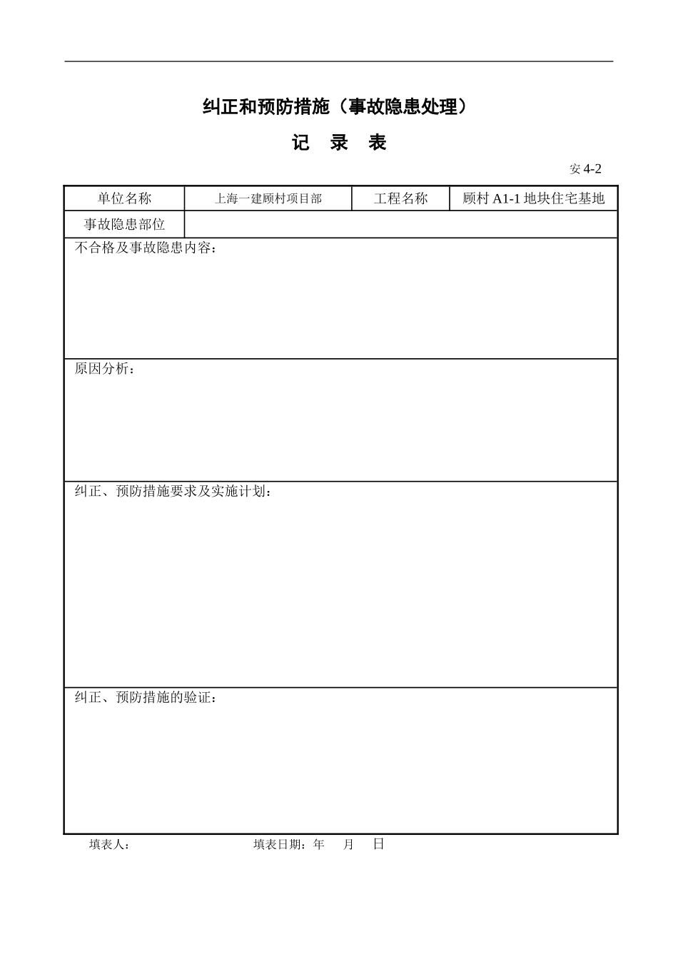 安全纠正和预防措施(事故隐患处理)_第1页