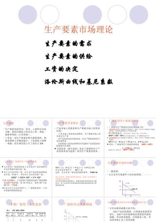 经济学课件-生产要素市场