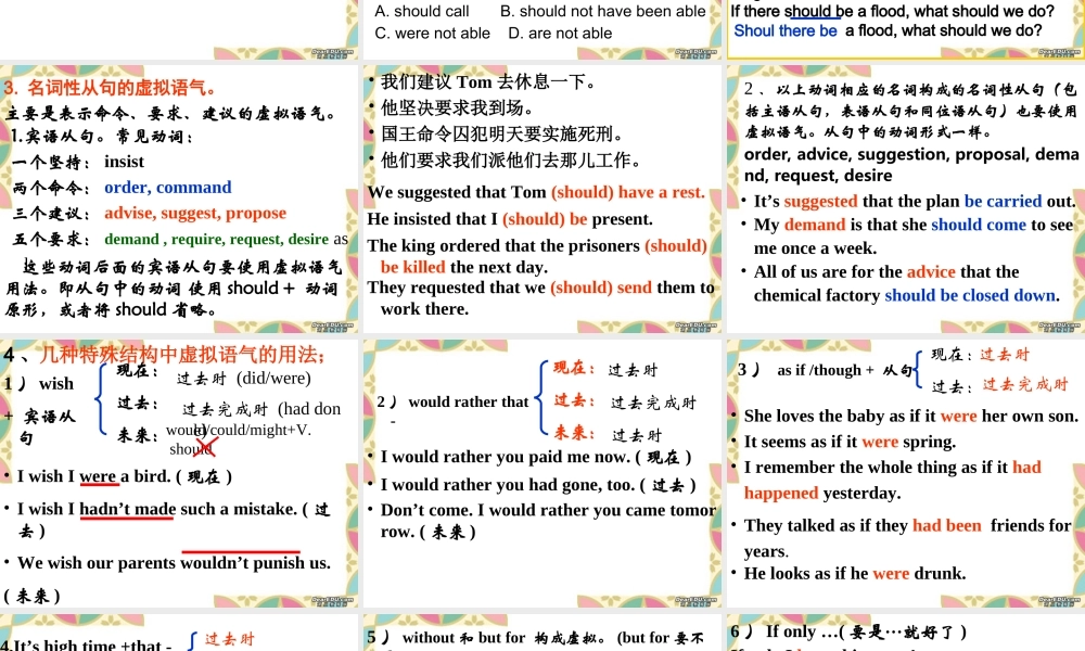 高三英语虚拟语气经典讲解课件